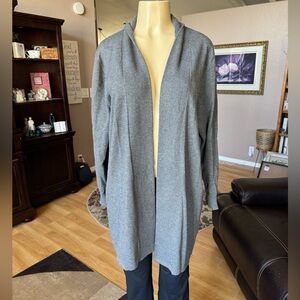 Bella Rodriguez gray long sleeve open front cardigan sweater-size 1X